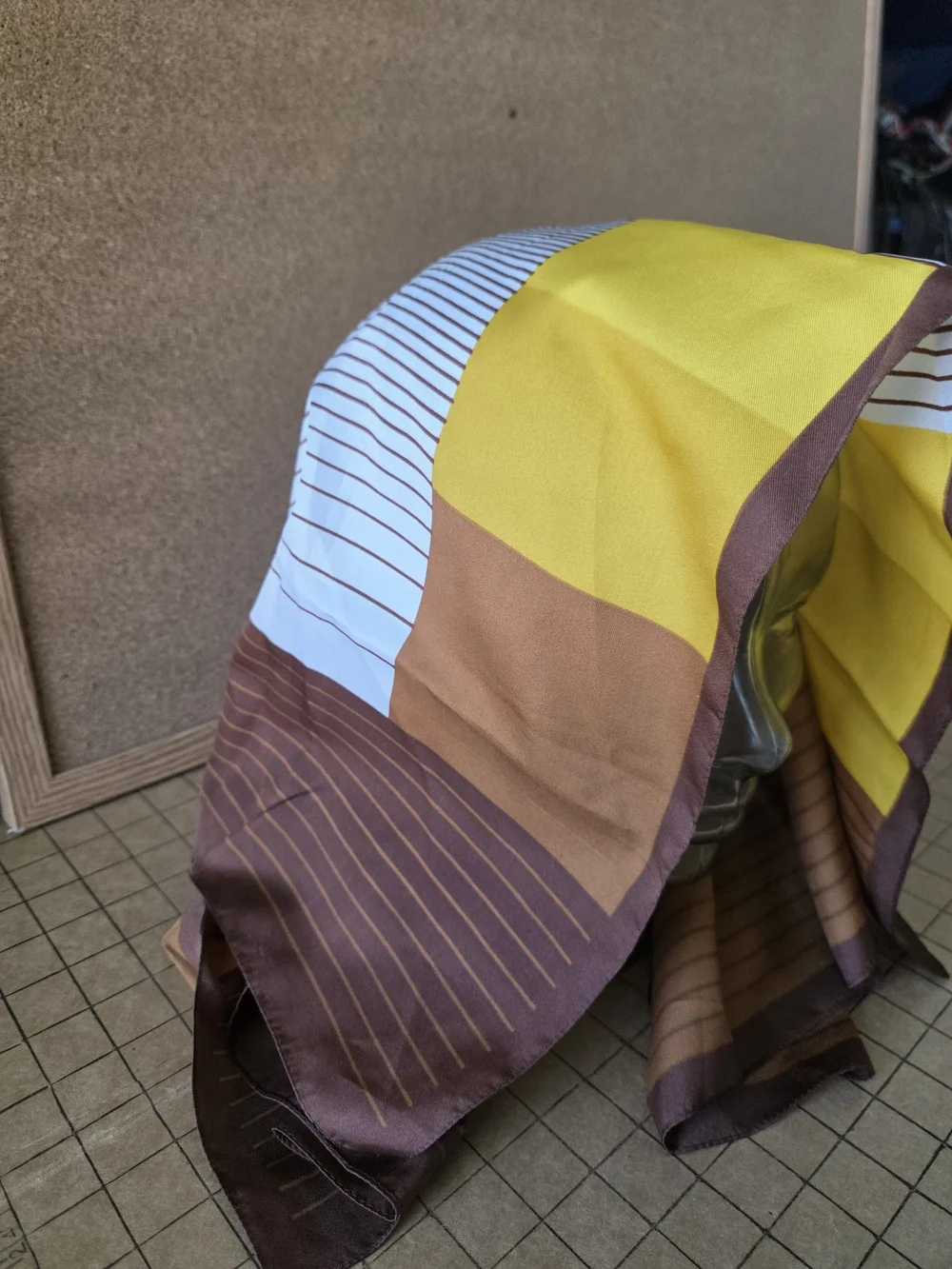 Vintage 70s Knirps Geometric Rain Scarf Italy Mod Style Babushka 26x26 Rainwear